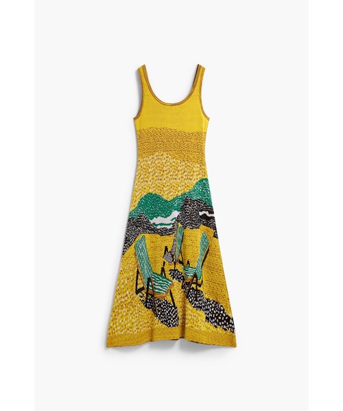 Desigual(デシグアル)の「リゾートグラフィックジャガードニットワンピース(ワンピース・レディース・イエロー・S/M/L/XL/XS)」の5枚目の写真