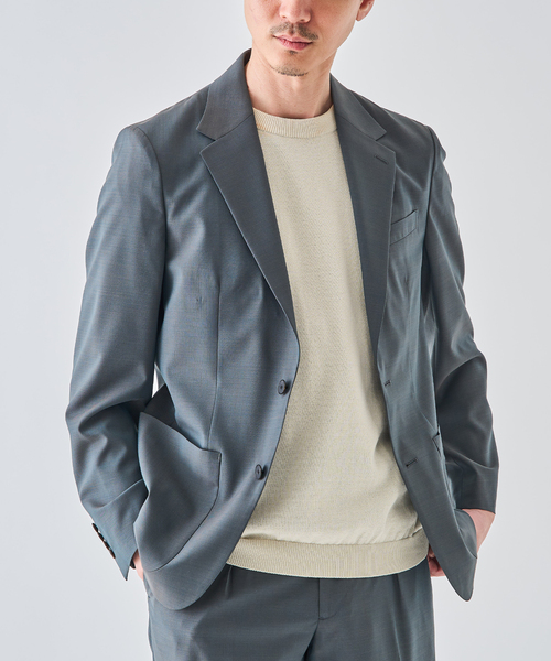 EDIFICE(エディフィス)の「Suncloth Comfy ジャケット(テーラードジャケット・メンズ・グリーン/ネイビー・LARGE/MEDIUM/SMALL)」の1枚目の写真