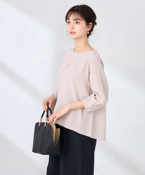 a.v.v(アーヴェヴェ)の「光沢リップル七分袖カットソー(Tシャツ/カットソー・レディース・グレー系その他/ネイビー/ダークインディゴブルー・40/36/38)」の16枚目の写真