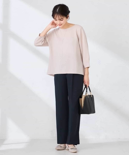 a.v.v(アーヴェヴェ)の「光沢リップル七分袖カットソー(Tシャツ/カットソー・レディース・グレー系その他/ネイビー/ダークインディゴブルー・40/36/38)」の21枚目の写真