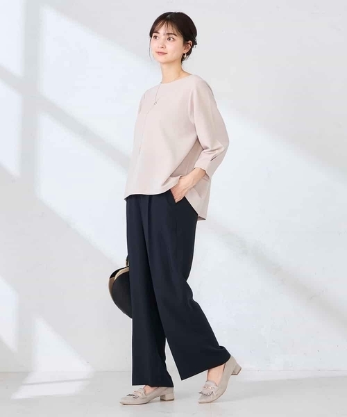 a.v.v(アーヴェヴェ)の「光沢リップル七分袖カットソー(Tシャツ/カットソー・レディース・グレー系その他/ネイビー/ダークインディゴブルー・40/36/38)」の22枚目の写真