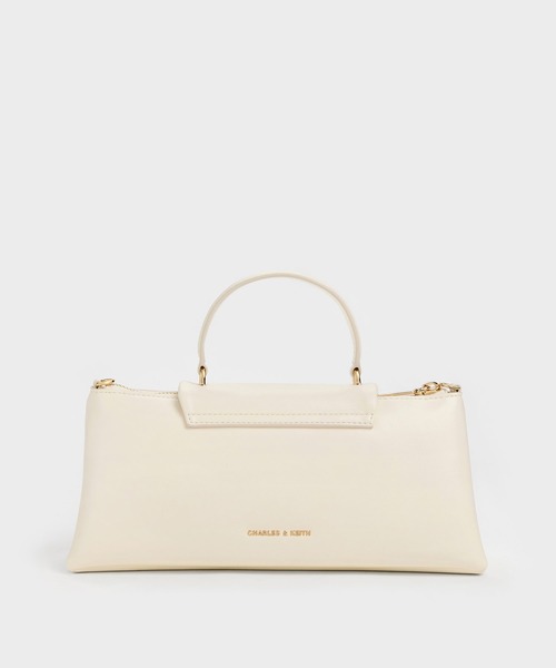 CHARLES & KEITH（チャールズ & キース）の「Lilibet リリベット イロンゲイティッド トップハンドルバッグ（ハンドバッグ・レディース・クリーム/ブラウン系その他7・M）」の7枚目の写真