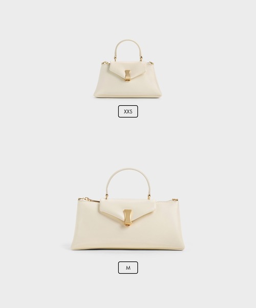 CHARLES & KEITH（チャールズ & キース）の「Lilibet リリベット イロンゲイティッド トップハンドルバッグ（ハンドバッグ・レディース・クリーム/ブラウン系その他7・M）」の10枚目の写真