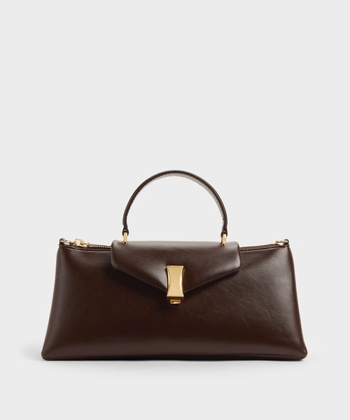 CHARLES & KEITH（チャールズ & キース）の「Lilibet リリベット イロンゲイティッド トップハンドルバッグ（ハンドバッグ・レディース・クリーム/ブラウン系その他7・M）」の12枚目の写真