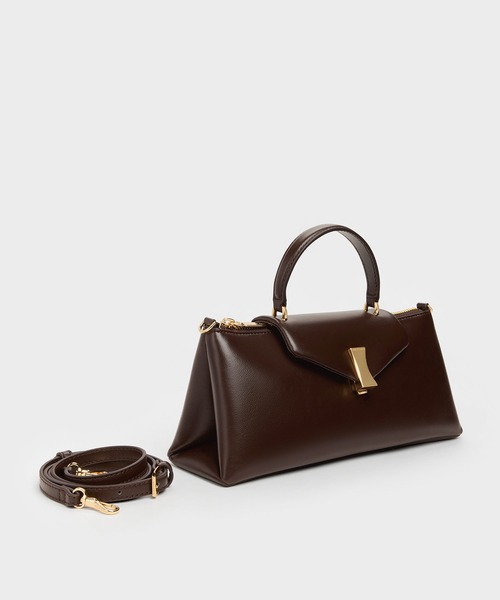 CHARLES & KEITH（チャールズ & キース）の「Lilibet リリベット イロンゲイティッド トップハンドルバッグ（ハンドバッグ・レディース・クリーム/ブラウン系その他7・M）」の13枚目の写真