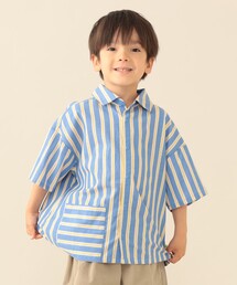 BEAMS mini | 半袖 ストライプ シャツ 2026SS（90～140cm）外遊び プチプラ  定番 人気(シャツ/ブラウス)