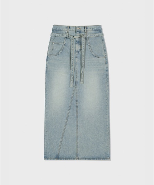 LOW CLASSIC(ロウ クラシック)の「Belted High-waist denim skirt(デニムスカート・レディース・グレー/ライトブルー・S/M)」の16枚目の写真