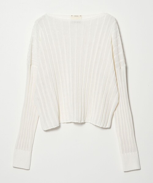 conte(コンテ)の「<conte>ワイドリブ ボートネックニット(ニット/セーター・レディース・ライトブルー/ホワイト/ブラック・FREE)」の2枚目の写真