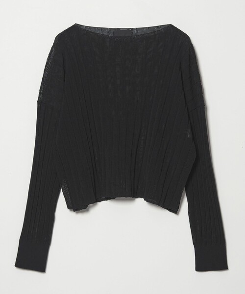 conte(コンテ)の「<conte>ワイドリブ ボートネックニット(ニット/セーター・レディース・ライトブルー/ホワイト/ブラック・FREE)」の3枚目の写真