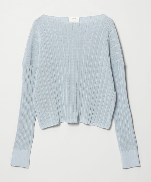 conte(コンテ)の「<conte>ワイドリブ ボートネックニット(ニット/セーター・レディース・ライトブルー/ホワイト/ブラック・FREE)」の7枚目の写真