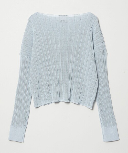 conte(コンテ)の「<conte>ワイドリブ ボートネックニット(ニット/セーター・レディース・ライトブルー/ホワイト/ブラック・FREE)」の8枚目の写真