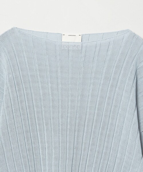 conte(コンテ)の「<conte>ワイドリブ ボートネックニット(ニット/セーター・レディース・ライトブルー/ホワイト/ブラック・FREE)」の9枚目の写真