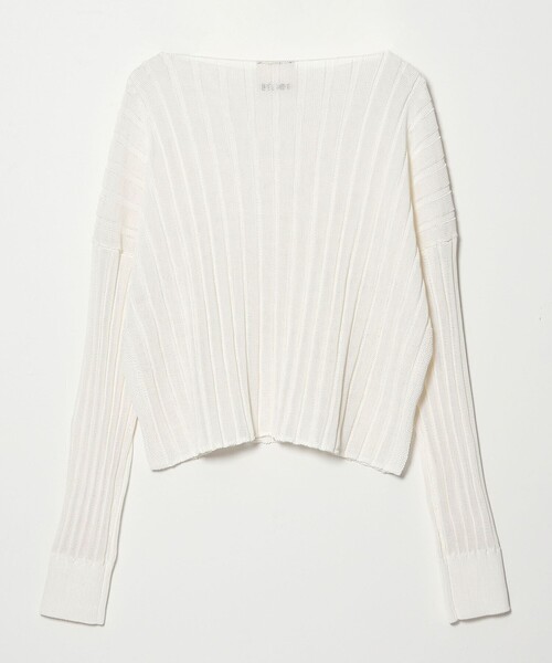 conte(コンテ)の「<conte>ワイドリブ ボートネックニット(ニット/セーター・レディース・ライトブルー/ホワイト/ブラック・FREE)」の14枚目の写真