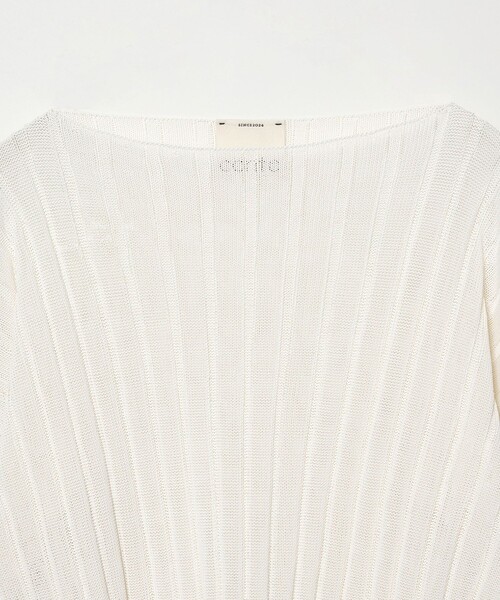 conte(コンテ)の「<conte>ワイドリブ ボートネックニット(ニット/セーター・レディース・ライトブルー/ホワイト/ブラック・FREE)」の15枚目の写真