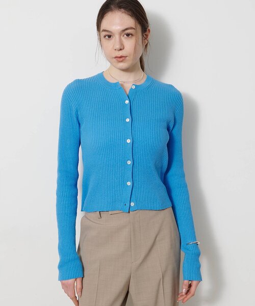 Whim Gazette（ウィムガゼット）の「ホールガーメントRIBカーディガン（ニット/セーター・レディース・アイボリー/ブルー系その他/ネイビー・FREE）」の3枚目の写真