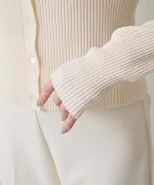 Whim Gazette（ウィムガゼット）の「ホールガーメントRIBカーディガン（ニット/セーター・レディース・アイボリー/ブルー系その他/ネイビー・FREE）」の16枚目の写真