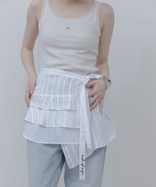 Eimee Law（エイミーロウ）の「ティアードフリル ストライプ ラップスカート（スカート・レディース・ブルー/オフホワイト・FREE）」の17枚目の写真