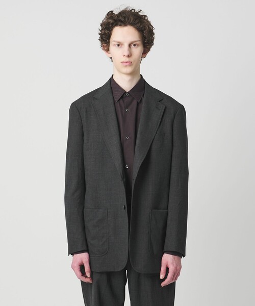 District（ディストリクト）の「＜District＞ウォッシュド トロピカルウール シングル 2ボタン テーラードジャケット（テーラードジャケット・メンズ・ダークグレー/ブラック・M/S）」の2枚目の写真