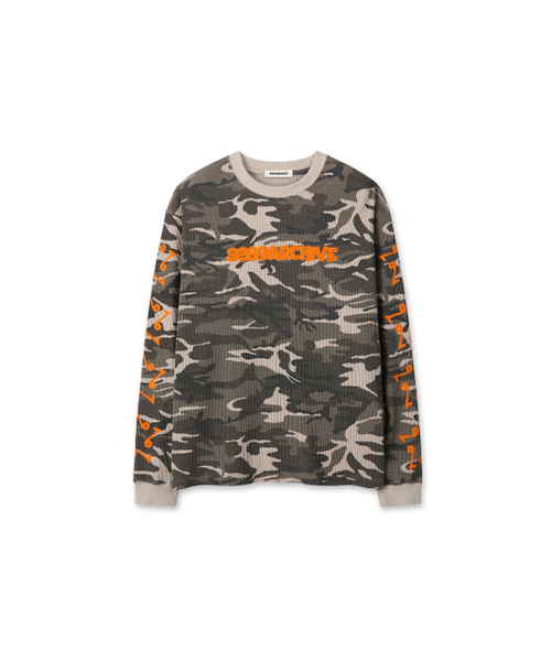 9999ARCHIVE(9999アーカイブ)の「Vintage Waffle Long Sleeve(Tシャツ/カットソー・メンズ・カーキ・3/2)」の2枚目の写真
