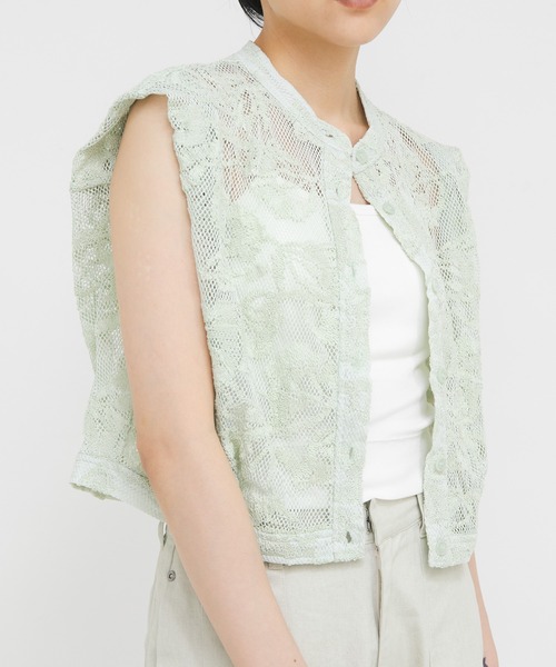 KBF（ケイビーエフ）の「バテンレースコンパクトシャツ（シャツ/ブラウス・レディース・ブラウン/グリーン系その他/アイボリー・ONE）」の3枚目の写真