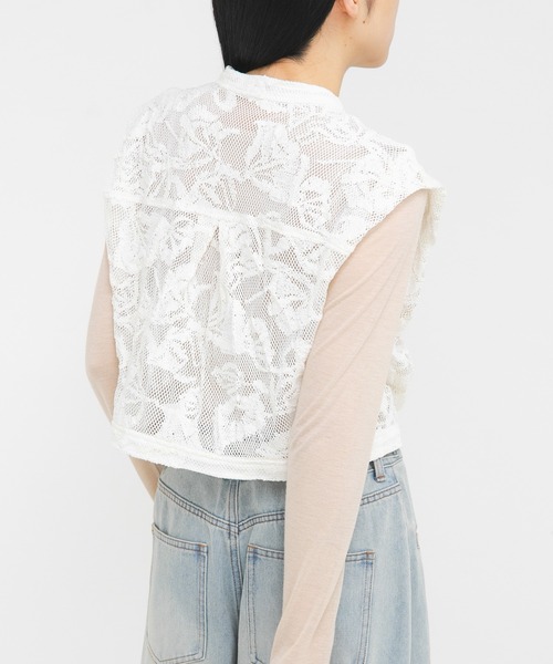 KBF（ケイビーエフ）の「バテンレースコンパクトシャツ（シャツ/ブラウス・レディース・ブラウン/グリーン系その他/アイボリー・ONE）」の2枚目の写真