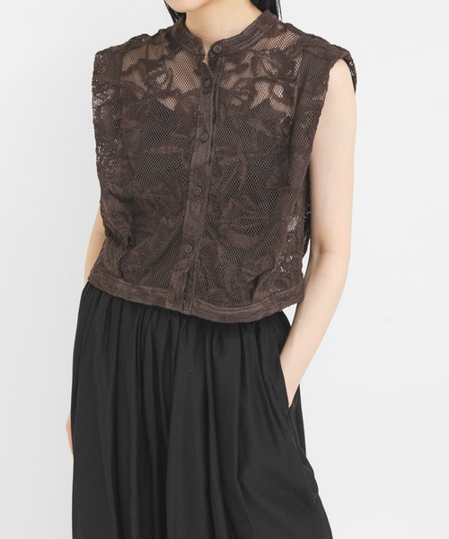 KBF（ケイビーエフ）の「バテンレースコンパクトシャツ（シャツ/ブラウス・レディース・ブラウン/グリーン系その他/アイボリー・ONE）」の4枚目の写真