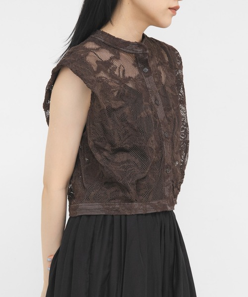 KBF（ケイビーエフ）の「バテンレースコンパクトシャツ（シャツ/ブラウス・レディース・ブラウン/グリーン系その他/アイボリー・ONE）」の5枚目の写真