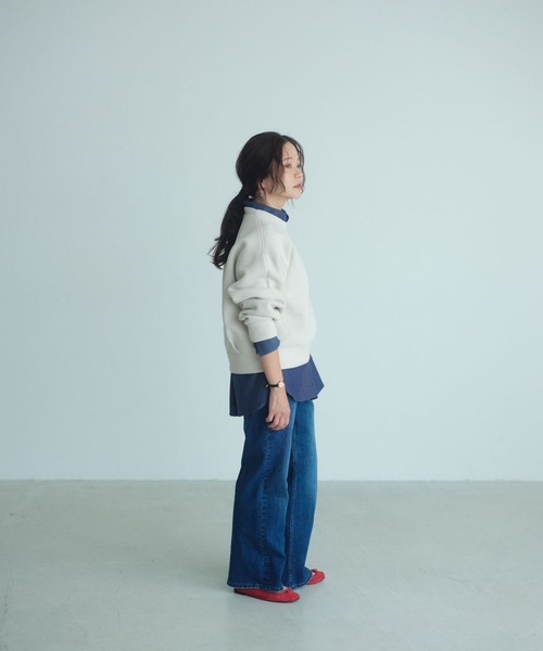 GLOBAL WORK(グローバルワーク)の「高山直子さんコラボ/スポンディッシュクループルオーバー/EiiS/577670(スウェット・レディース・ホワイト系その他3/ブラック・MEDIUM/SMALL)」の6枚目の写真
