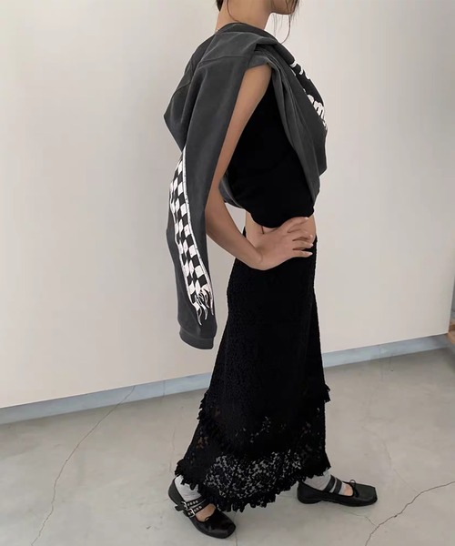 Doula Doula（ドゥーラドゥーラ）の「総レースロングスカート&インナースカート 2点セット（スカート・レディース・ブラック/ベージュ・FREE）」の13枚目の写真