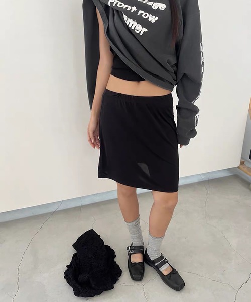 Doula Doula（ドゥーラドゥーラ）の「総レースロングスカート&インナースカート 2点セット（スカート・レディース・ブラック/ベージュ・FREE）」の15枚目の写真