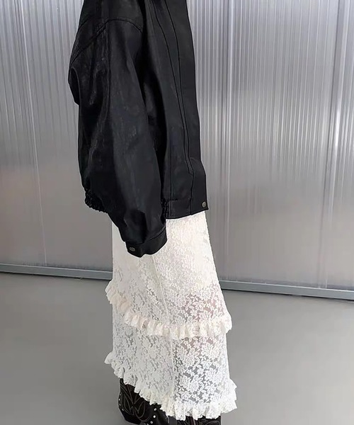 Doula Doula（ドゥーラドゥーラ）の「総レースロングスカート&インナースカート 2点セット（スカート・レディース・ブラック/ベージュ・FREE）」の11枚目の写真