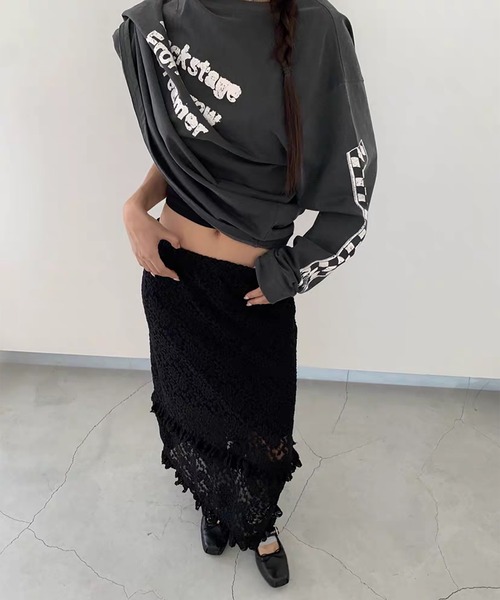 Doula Doula（ドゥーラドゥーラ）の「総レースロングスカート&インナースカート 2点セット（スカート・レディース・ブラック/ベージュ・FREE）」の3枚目の写真