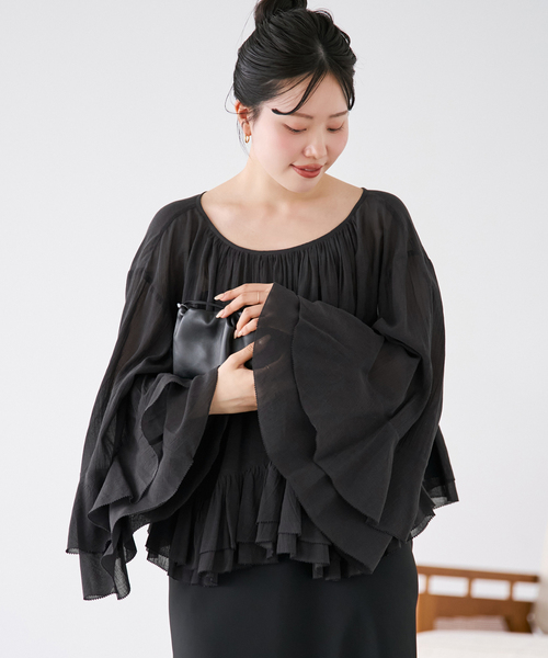 plage(プラージュ)の「COTTON FRILLS ブラウス(シャツ/ブラウス・レディース・ホワイト/ピンク/ブラック・FREE)」の13枚目の写真