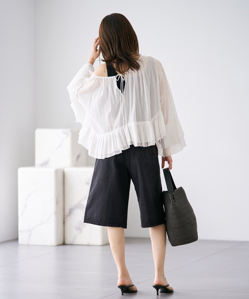 plage(プラージュ)の「COTTON FRILLS ブラウス(シャツ/ブラウス・レディース・ホワイト/ピンク/ブラック・FREE)」の21枚目の写真