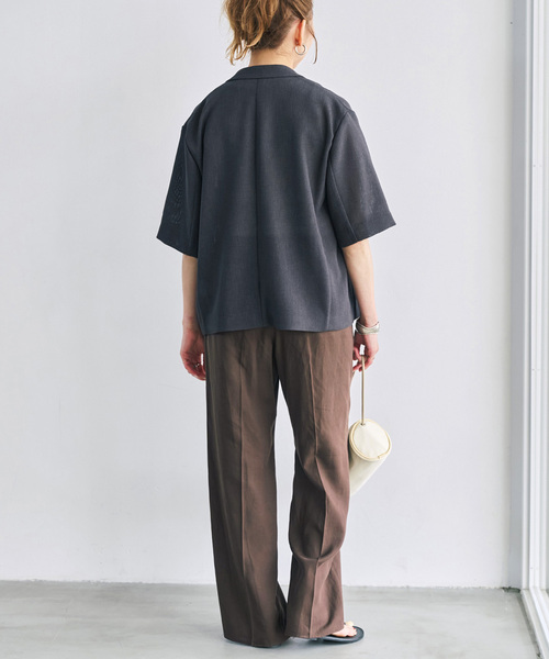 Spick & Span(スピックアンドスパン)の「《手洗い可》ハイブリッドリネンイージーパンツ(スラックス・レディース・ベージュ/ブラウン/ブラック・40/38/36/34)」の7枚目の写真