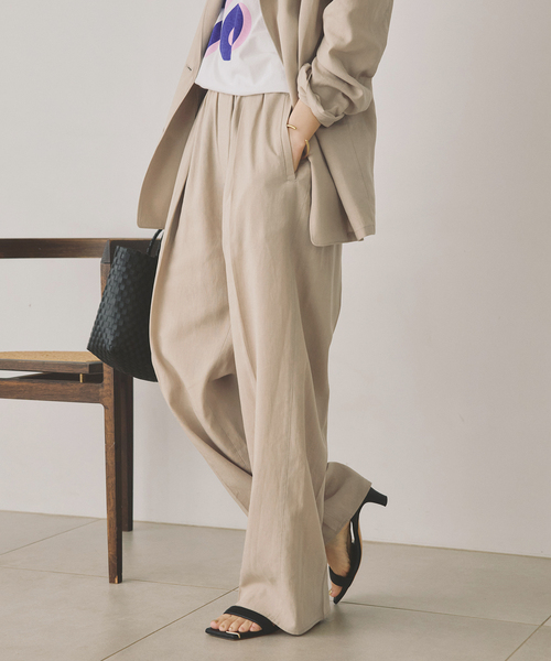 Spick & Span(スピックアンドスパン)の「《手洗い可》ハイブリッドリネンイージーパンツ(スラックス・レディース・ベージュ/ブラウン/ブラック・40/38/36/34)」の7枚目の写真