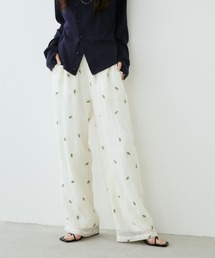 Aunt Marie's（アントマリーズ）の「フラワー刺繍シアーパンツ【セットアップ対応可能】（その他パンツ）」