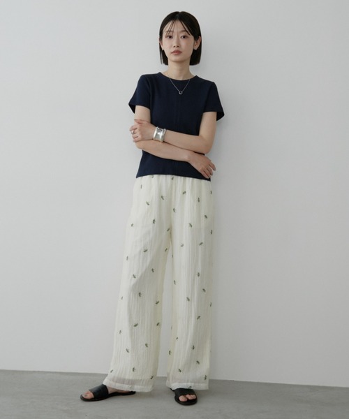 Aunt Marie's(アントマリーズ)の「フラワー刺繍シアーパンツ【セットアップ対応可能】(その他パンツ・レディース・アイボリー/ブラック・FREE/MT)」の19枚目の写真
