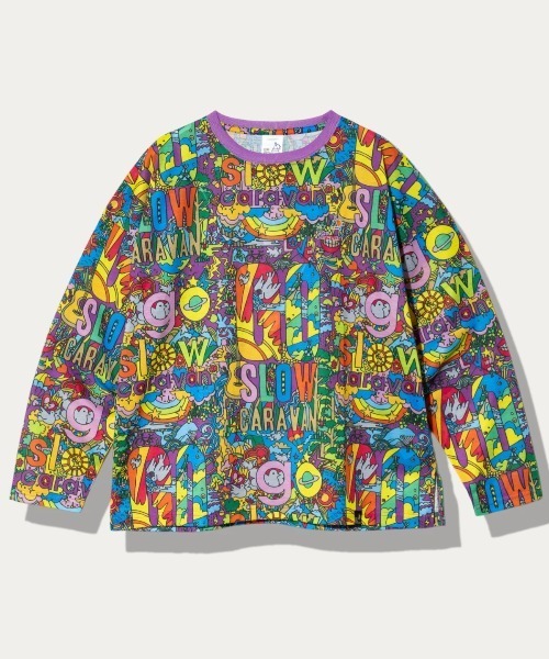 go slow caravan(ゴースローキャラバン)の「ガラガラ ロングスリーブTEE W(Tシャツ/カットソー・レディース・パープル系その他/ブラック系その他2/アイボリー/オレンジ/ブラック・FREE)」の4枚目の写真