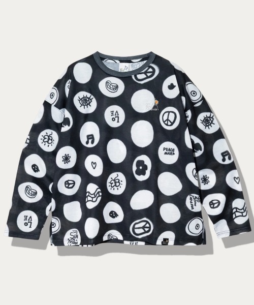 go slow caravan(ゴースローキャラバン)の「ガラガラ ロングスリーブTEE W(Tシャツ/カットソー・レディース・パープル系その他/ブラック系その他2/アイボリー/オレンジ/ブラック・FREE)」の1枚目の写真