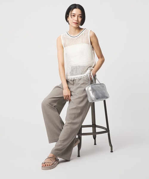green label relaxing（グリーンレーベルリラクシング）の「［size SHORT/TALLあり］ドライクロスパンツ ストレッチ 吸水速乾 通気性（その他パンツ・レディース・ネイビー/ブラック/ブラウン/ライトグレー・38/36/34/SHORT/TALL/40）」の13枚目の写真