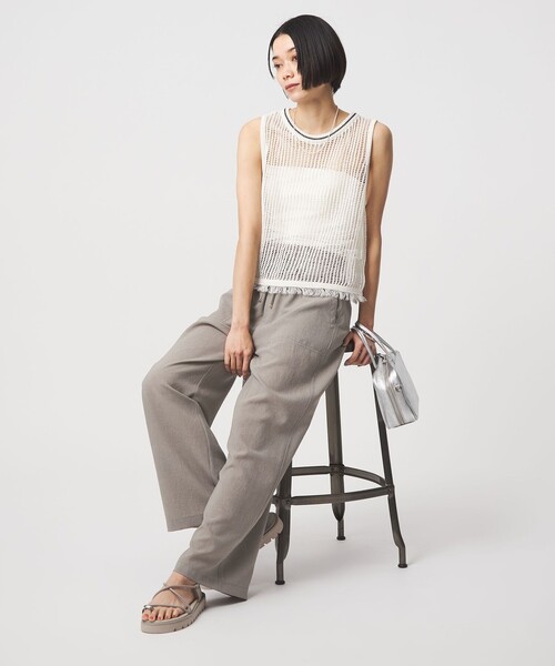 green label relaxing（グリーンレーベルリラクシング）の「［size SHORT/TALLあり］ドライクロスパンツ ストレッチ 吸水速乾 通気性（その他パンツ・レディース・ネイビー/ブラック/ブラウン/ライトグレー・38/36/34/SHORT/TALL/40）」の14枚目の写真