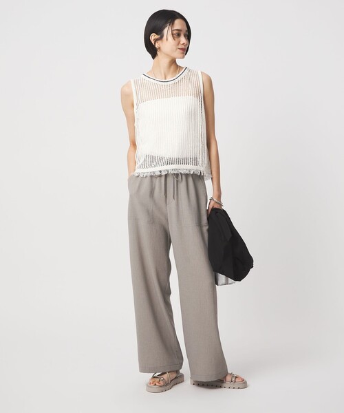 green label relaxing（グリーンレーベルリラクシング）の「［size SHORT/TALLあり］ドライクロスパンツ ストレッチ 吸水速乾 通気性（その他パンツ・レディース・ネイビー/ブラック/ブラウン/ライトグレー・38/36/34/SHORT/TALL/40）」の15枚目の写真