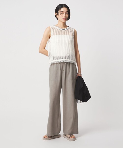 green label relaxing（グリーンレーベルリラクシング）の「［size SHORT/TALLあり］ドライクロスパンツ ストレッチ 吸水速乾 通気性（その他パンツ・レディース・ネイビー/ブラック/ブラウン/ライトグレー・38/36/34/SHORT/TALL/40）」の16枚目の写真