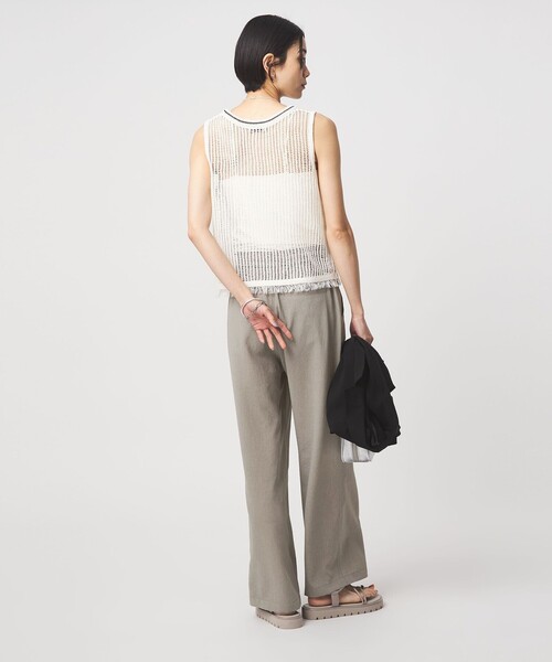 green label relaxing（グリーンレーベルリラクシング）の「［size SHORT/TALLあり］ドライクロスパンツ ストレッチ 吸水速乾 通気性（その他パンツ・レディース・ネイビー/ブラック/ブラウン/ライトグレー・38/36/34/SHORT/TALL/40）」の18枚目の写真