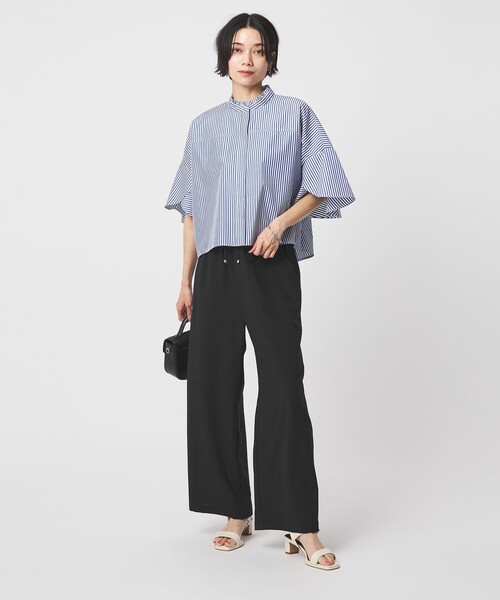 green label relaxing（グリーンレーベルリラクシング）の「［size SHORT/TALLあり］ドライクロスパンツ ストレッチ 吸水速乾 通気性（その他パンツ・レディース・ネイビー/ブラック/ブラウン/ライトグレー・38/36/34/SHORT/TALL/40）」の20枚目の写真