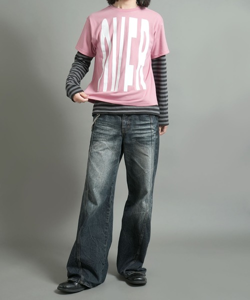Starting Over(スターティングオーバー)の「ビッグロゴ プリント ショート丈 半袖Tシャツ / クロップド グラフィックT【ユニセックス】(Tシャツ/カットソー・メンズ・ピンク/ブラック/ホワイト・M/L)」の17枚目の写真
