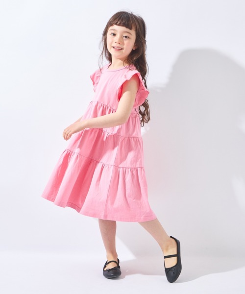 ever closet(エバークローゼット)の「ティアードノースリーブワンピース(ワンピース・キッズ・チャコール/ラベンダー/ピンク・90cm/100cm/110cm/120cm/130cm/140cm/150cm)」の3枚目の写真