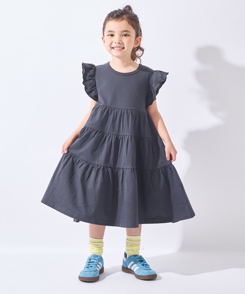 ever closet(エバークローゼット)の「ティアードノースリーブワンピース(ワンピース・キッズ・チャコール/ラベンダー/ピンク・90cm/100cm/110cm/120cm/130cm/140cm/150cm)」の4枚目の写真