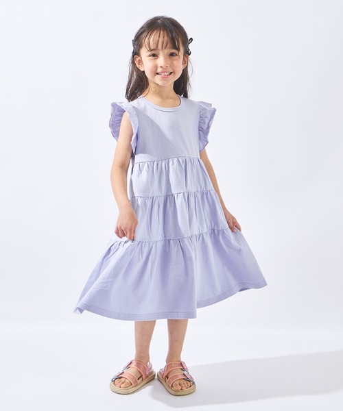 ever closet(エバークローゼット)の「ティアードノースリーブワンピース(ワンピース・キッズ・チャコール/ラベンダー/ピンク・90cm/100cm/110cm/120cm/130cm/140cm/150cm)」の8枚目の写真